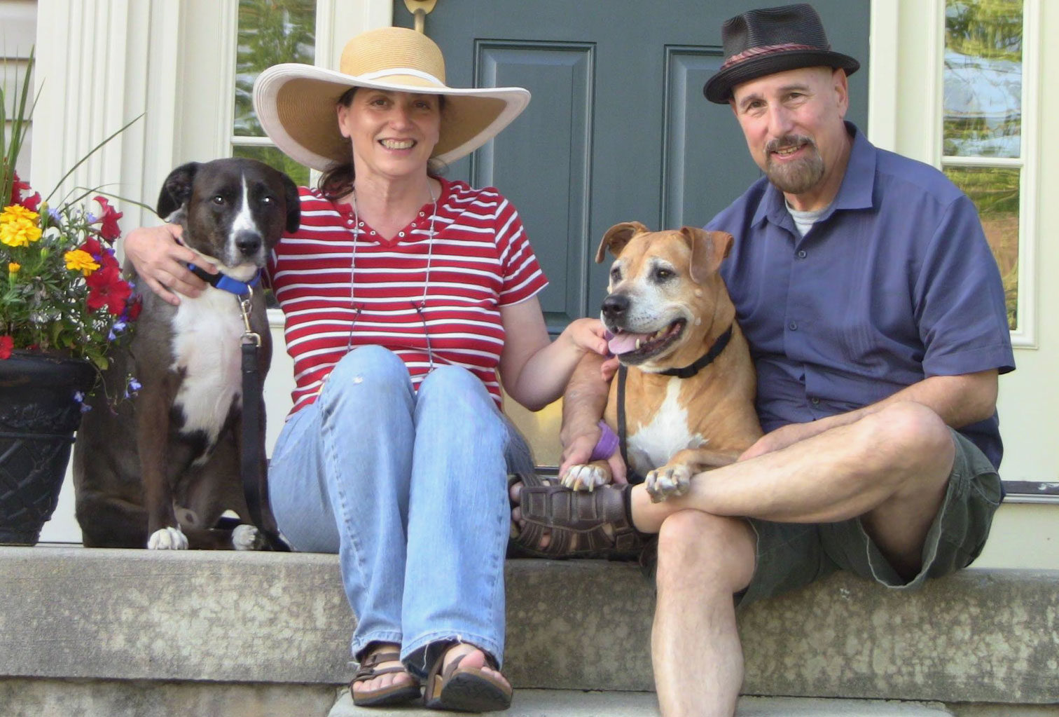 Pet host famiy and their dogs